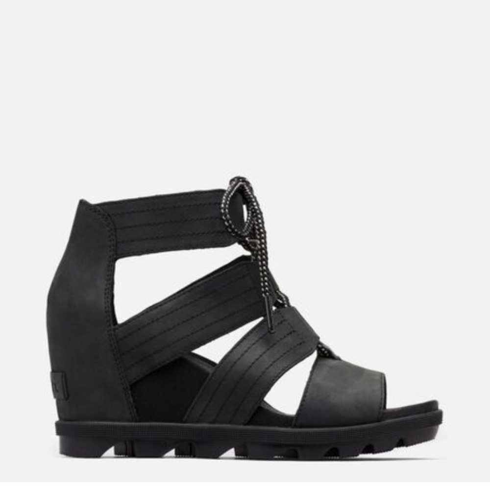 Sorel Women's Black Joanie II Lace Up Wedge
Heel Classic Gladiator Sandal Sz 7